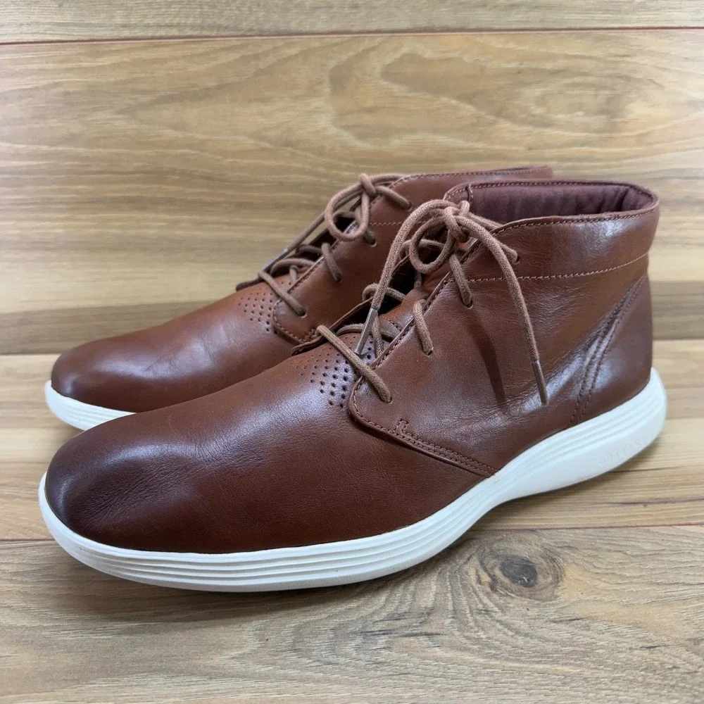 Cole Haan Grand Tour Chukka Boots Mens 10 M Brown Leather Business Casual Modern